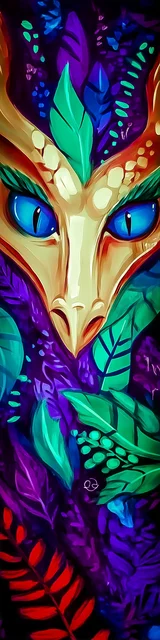 Free dragon bookmark featuring a yellow-faced dragon